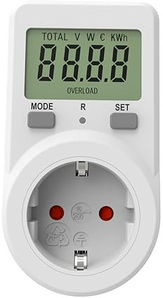 Electricity Meter for Socket Power Meter Socket, Energy Cost Meter Awootsv, Power Consumption Meter KWH Watt stromzähler für steckdose strommessgerät steckdose