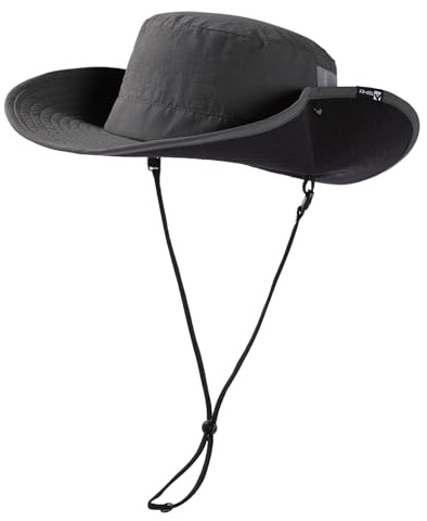 TOP-EX UPF 50 fiskarhatt unisex, vattentät solhatt för stora huvuden, 94605_mörkgrå, M-L