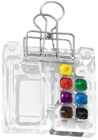 Paleta de colores con tapa, bandeja de mezcla de pinturas acrílicas | Caja magnética de acuarela | Paleta de colores magnética de acuarela de dibujo portátil para el hogar, la oficina, los viajes, la