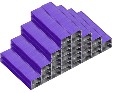 PATIKIL 26/6 Agrafes Standard, 10 Paquets 10000pcs 1/4 Longueur de Jambe Agrafes à Pointe Plate Chisel Sans Blocage pour Agrafeuse de Bureau Fournitures de Bureau à Domicile, Violet