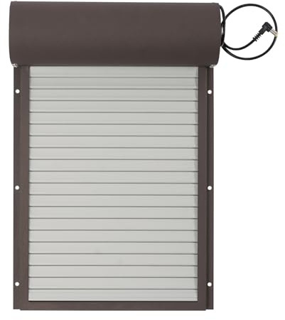 Kaichenyt Puerta automática de gallinero con mando a distancia, distancia del mando a distancia, 30-40 m, función inteligente de protección contra pellizcos para centros de cría, color marrón oscuro