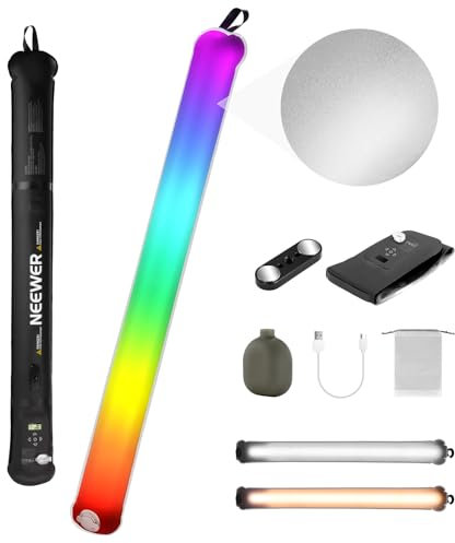 Neewer BASICS 30W Handheld RGB Fill Light 35.5/90cm, Portable Inflatable TPU Lighting 5000mAh Type C 45W in/30W Out, 3000Lux 17 Effects 2700-6500K CRI95 for Studio Photography Video Recording, GC30C