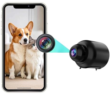 Mini Caméra de Surveillance WiFi HD 1080P,Caméra Espion Cachée avec Vision Nocturne, Détection de Mouvement et Accès à Distance,Enregistrement Continu,Caméra de micro Sécurité Intérieure/Extérieur