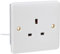 Knightsbridge CU7000U Curved Edge 13 A 1 Gang Unswitched Socket, White