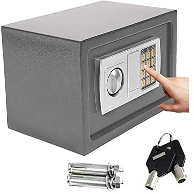 Tresor Mit Zahlenschloss & Schlüssel Tragbarer, Anti-Diebstahl Wasserdicht Tresor Elektronischer Safe Möbeltresor Geld Safe Spartresor Digital Wandtresor Möbeltresor Für Schmuck Bargeld, 31x20x20cm