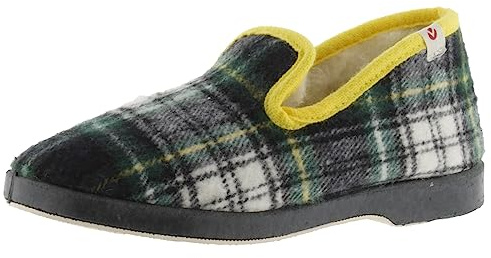 victoria Zapatillas de casa Unisex Wamba Confortable Cuadros & Interior Borreguito & Ribete En Contraste 2020106 para Adulto Amarillo 37
