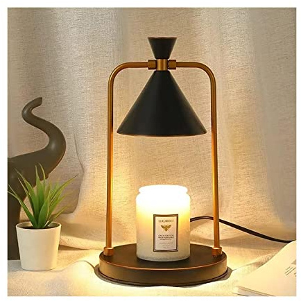 OUSIKA Lámpara calentadora de velas regulable con aroma, lámpara calentadora de cera con brillo ajustable, compatible con velas pequeñas y grandes, candelabro aromático, decoración del hogar, Calentad