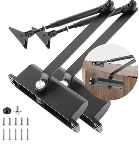 DAJAVE 2 chiudiporta automatico idraulico, chiudiporta automatico con funzione di blocco, chiusura a buffer chiuso, buffer chiuso per casa commerciale e privata, 40-65 kg