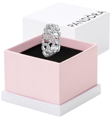 PANDORA Anello da donna in argento pavé 193557C01, 54/17,2, Argento sterling, Zirconia cubica