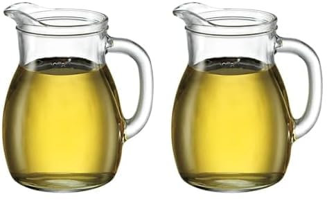 Glaskanne Bormioli Rocco Bistrot brocca con tacca riempimento da 500 ml, anello di pressione, 1 Pezzo Jarra Bistro 0,5 lt, 500 milliliters, Vidrio, Transparent (Paquete de 2)