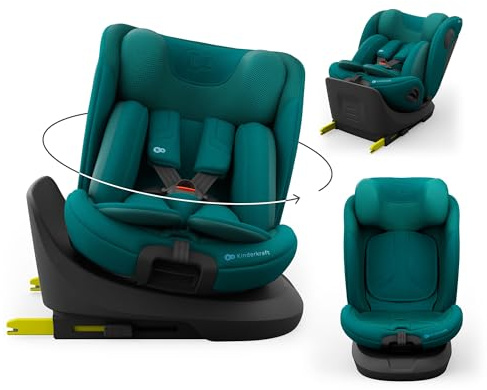 Kinderkraft I-GROW 2 PRO Seggiolino auto 0-36 kg, I-SIZE 40-150 cm, Seggiolino 360 girevole, con Isofix Base, Reclinabile Posizione sdraiata, Poggiatesta regolabile, Gruppo 0 1 2 3, Verde