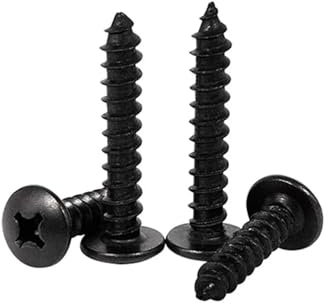 Tornillos autorroscantes for madera de cabeza Phillips grande, redondos y cruzados, de acero inoxidable 304, color negro, M2.2, M2.9, M3.5, M3.9, M4.2 y M4.8, 10/50 unidades(20pcs M4.8x30mm)