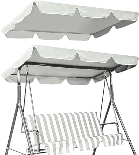 CREATCABIN Cubierta de Repuesto para Columpio de Patio Exterior de 3 Plaza Cubierta Superior de Tela Oxford 210D Impermeable con Protección UV para Hamaca de Jardín Fundas Color Beige 164x114x15cm