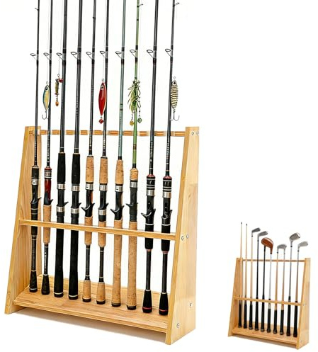 Portastecche Biliardo, Portacanne Supporto Per Canne Portacanne Pesca Porta Bastoni Passeggio In Legno Per 10 Putter Bastoncini Sci Stecche Hockey Portastecche Biliardo 60 X 18,5 X 57 Cm Stecche Golf