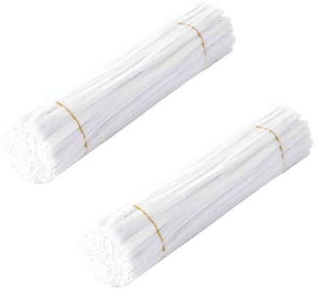 HAJHI 200 Pezzi Spessi Scovolini Colorati Per Lavoretti Delicati Pipe Cleaner Per Amici Famiglia 30 Cm Pieghevoli Flessibili Strisce Pulisci Tubi Preparare Torte(Bianca)