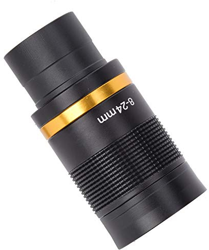 TOPINCN Ocular Telescópico con Zoom Continuo, Totalmente Metálico con Película Verde para Observar el Cielo, Ocular Telescópico de 8-24 Mm para Observación de Lunas y Nebulosas, Conector de 1,25