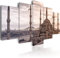 B&D XXL - Wandbilder XXL Architektur 225x112cm 5 tlg - Wand Deko Leinwand Bilder Groß Wanddeko Wohnzimmer Schlafzimmer Kunstdrucke - Stadt Türkei Istanbul Panorama 030102-11
