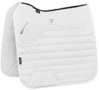 LeMieux Dressage X-Grip Silicone Square Saddle Pad - Saddle Pads for Horses - Equestrian Riding Equipment and Accessories (White - Large)