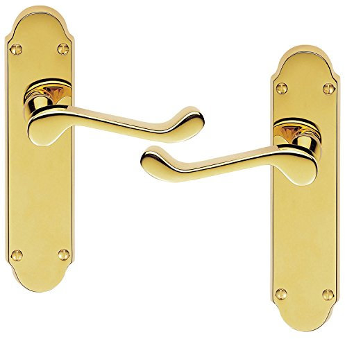 Carlisle Brass - Oakley Scroll Door Handles Lever Latch Set for Interior Doors 170x42mm Plate (Polished Brass)