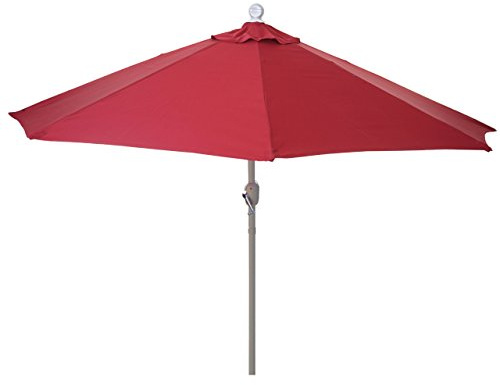 Mendler Ombrellone da parete balcone salvaspazio mezzaluna semicircolare Parla - 145x285x252cm bordeaux senza base
