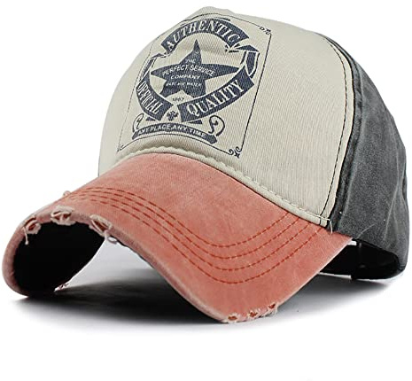 YULOONG Vintage Gorra de béisbol Lavado Denim Camionero Sombrero Moda Pentagrama Estrella patrón al Aire Libre Sombrero para el Sol 100% algodón Unisex E