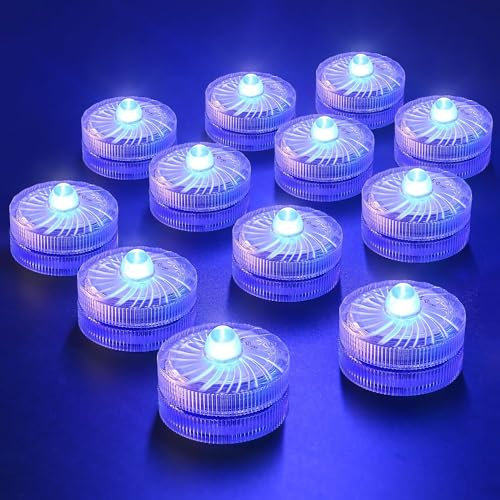 HL Candele LED senza fiamma Tea Lights, mini luce subacquea, 100 ore di illuminazione a LED per laghetto Luci decorative per laghetto, piscina, acquario, vaso, vasca da bagno, spa, festa, festival