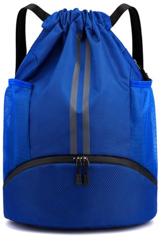 HUA ANGEL Impermeable Mochila con Cordón Grande Deporte Bolsa de Gimnasio con Cordón Mochila de Cuerdas con Compartimento para Zapatos Unisex para Vida Cotidiana Al Aire Libre Yoga Playa Natación