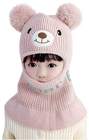 2-6 Jahre Alt Baby Schlupfmütze Kinder Winter Warme, Wintermütze Jungen Schalmütze Beanie Mütze Mädchen Rosa Horschutz Kind Mütze Kleinkind Herbst