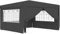 Coavain Pavillon mit Seitenwänden 4x4 m Anthrazit 90 g/m² Partyzelt UV- und Wasserbeständig Gartenpartys Einfach zu Montieren Gartenpavillon Robuster Rahmen Zelt Treffen und Partys im Freien