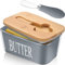 Butterdose mit Deckel Buttermesser Butterdose Keramik Butterdose Glas Butterdose Porzellan Butterschale mit Deckel Butterglocke für 250g Butter (Grau)