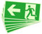 Mumjooyi 6 Stück Notausgang Links Notausgangsschild Nachleuchtend Selbstklebend PVC Starker Kleber Hochwertiges Links Notausgangsschild Aufkleber 29 x 13 cm
