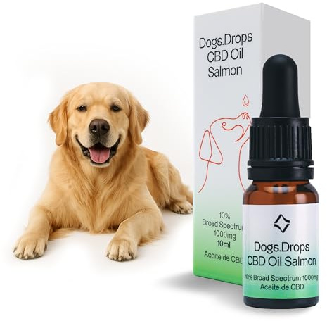 VOTUM Dog.Drops - Naturlig laxolja för hundar med pipett - Lugnande för hundar mot ångest och stress – Lätta att administrera avslappnande droppar (10 % stor storlek)