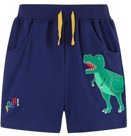 JinBei Kort shorts för barn, pojkar, sommar, bomull, shorts, med 2 fickor
