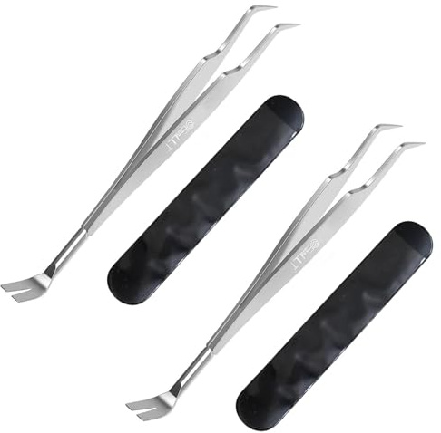 EasyULT Pinza de Garrapatas 2 en 1, Pinzas Garrapatas & Gancho Garrapatas de Acero Inoxidable, Garrapatas Ganchos, para Personas, Perros, Gatos y Animale (2 Piezas)