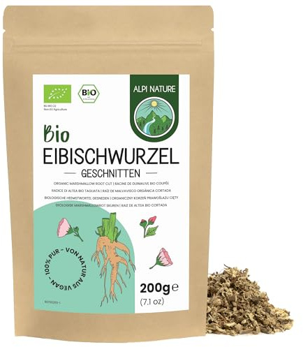 Alpi Nature Raíz de Malvavisco Orgánico Infusión 200g, Raíz de Malvavisco Cortada sin Pelar, Té Suelto