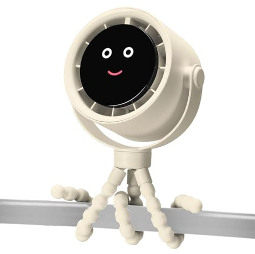 Miyanvuo Ventilador Portátil Para Cochecito, Ventilador USB De Trípode Silencioso Multifunción Para Carrito Bebe, 360°Rotación,4000mAh, 5 Velocidade Ventilador USB Para Cochecito, Cuna,Oficina, Viaje