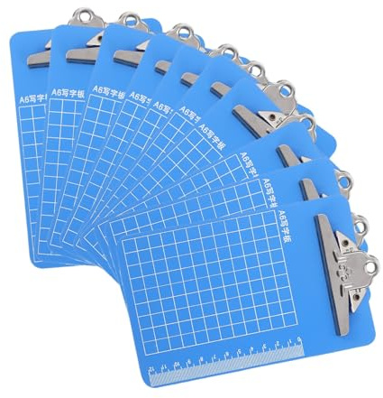 COOLHIYA 10Pcs Plastic Clipboards with Hook Hanging File Holder Hardboard Writing Pads for Office Workers Designers Waiters Space-Saving Flexible Paper Holder