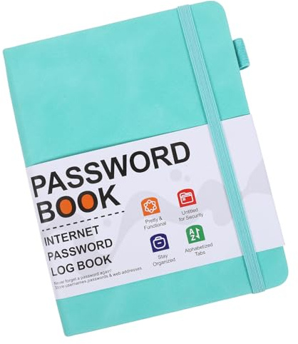 TOGEVAL Libreta Pequeña de Contraseñas B6 con Pestañas Alfabéticas Organizador de Contraseñas y Direcciones Web Cuaderno para Registro de Números y Contactos Papel Suave Azul para Uso