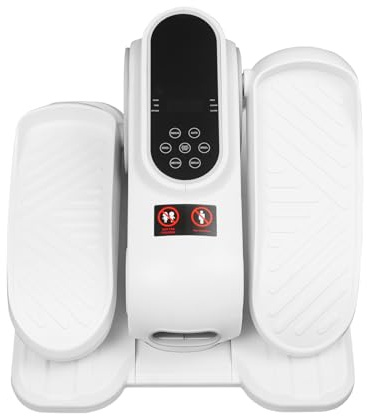 JJsdwin Entrenador elíptico eléctrico debajo de la mesa, pedaltrainer portátil con control remoto, entrenador de casa debajo del escritorio para casas y balcones, blanco