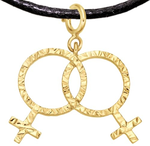 Lesbienne Breloque Bracelet Collier Argent 925 Plaqué Or Pride Bijou Cadeau