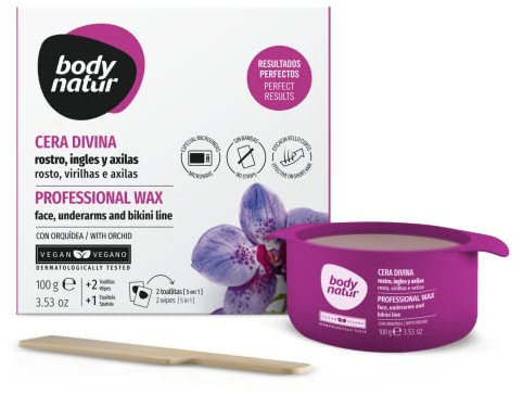 Body Natur - Cera para rostro, ingles y axilas, 100 g, 1 unidad