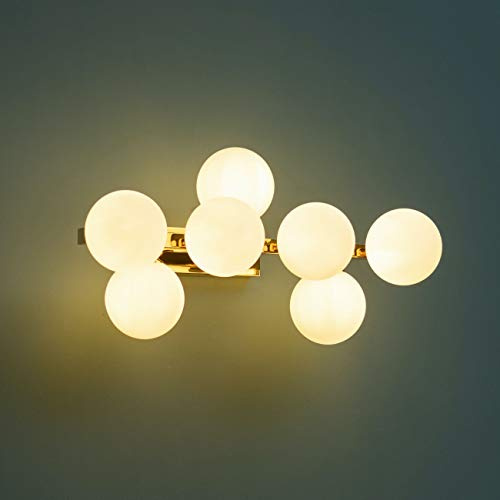 KOSILUM G9 IP20 G9 - Lampada da parete con vetro bianco caldo, illuminazione per soggiorno, camera da letto, cucina, corridoio, IP20