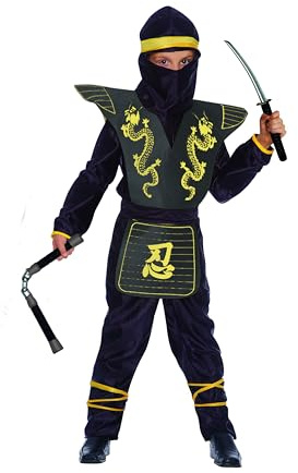 Gold Ninja Fighter costume déguisement garçon (Taille 10-12 ans) avec kit d'fausses armes