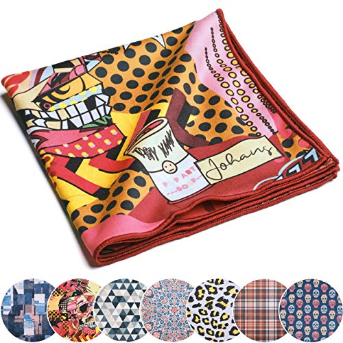 Johans® XXL mikrofiberduk | optikerkvalitet, 30 x 30 cm för rengöring av glasögon, mobiltelefon, surfplatta, kamera | glasögonputsduk, skärmduk, rockabilly (Rockabilly)