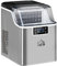 HOMCOM Macchina Ghiaccio 20kg in 24 Ore, 24 Cubetti in 14-18 Minuti con Dimensione Regolabile, Serbatoio 3.2L e Sistema Autopulente, Argento