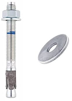 BATIFIX Bolzenanker mit Holzbauscheibe | ETA Option 1 | Industriequalität Schwerlastanker mit hoher Tragfähigkeit | Ankerbolzen für Befestigungen von Holzkonstruktionen (10, M16 x 250)