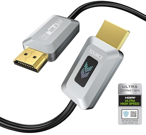 GeoHN.G 8K Fiber Optic HDMI Cable 10M, Certified 48Gbps High-Speed HDMI 2.1 Cable, Support 8K@60Hz 4K@120Hz/144Hz eARC Dolby HDCP 2.2&2.3 HDR10 RTX 3080, Compatible with PS5/TV/Xbox Series X/PC