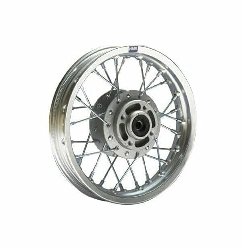 HMParts Jante en aluminium 10 avant argent anodisé, convient pour presque tous les modèles avec axe de 12 mm, Dirt Bike, Pit Bike, XMOTOS, MotoCross