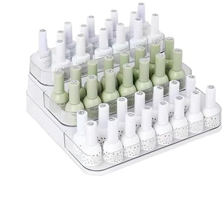 Yuixvxna Présentoir de vernis à ongles en acrylique pour vernis à ongles, organisateur de parfum, organisateur de maquillage, présentoir en acrylique transparent, 3 niveaux, design étagé