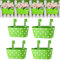 Zinaroty 4 pcs Metal Iron Railing Hanging Planter with Drainage Hole Plant Hanging Bucket with Removable Double Hooks Oval Planter for Garden Balcony Decoration (Green)